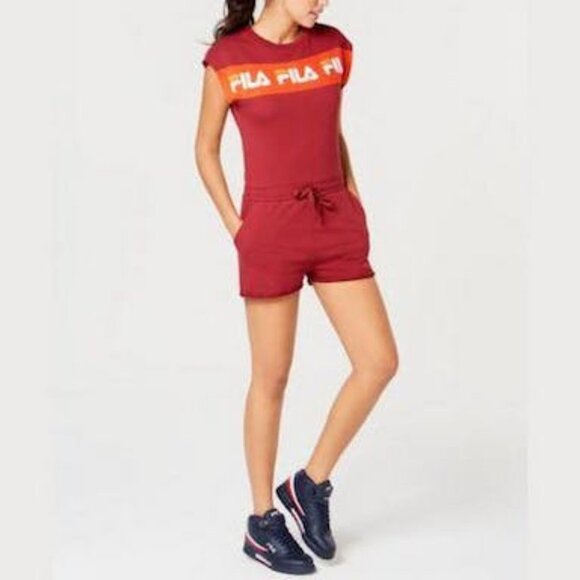 Fila Womens Costanza Romper Tibetan Red/Cherry Tomato - Picture 1 of 1